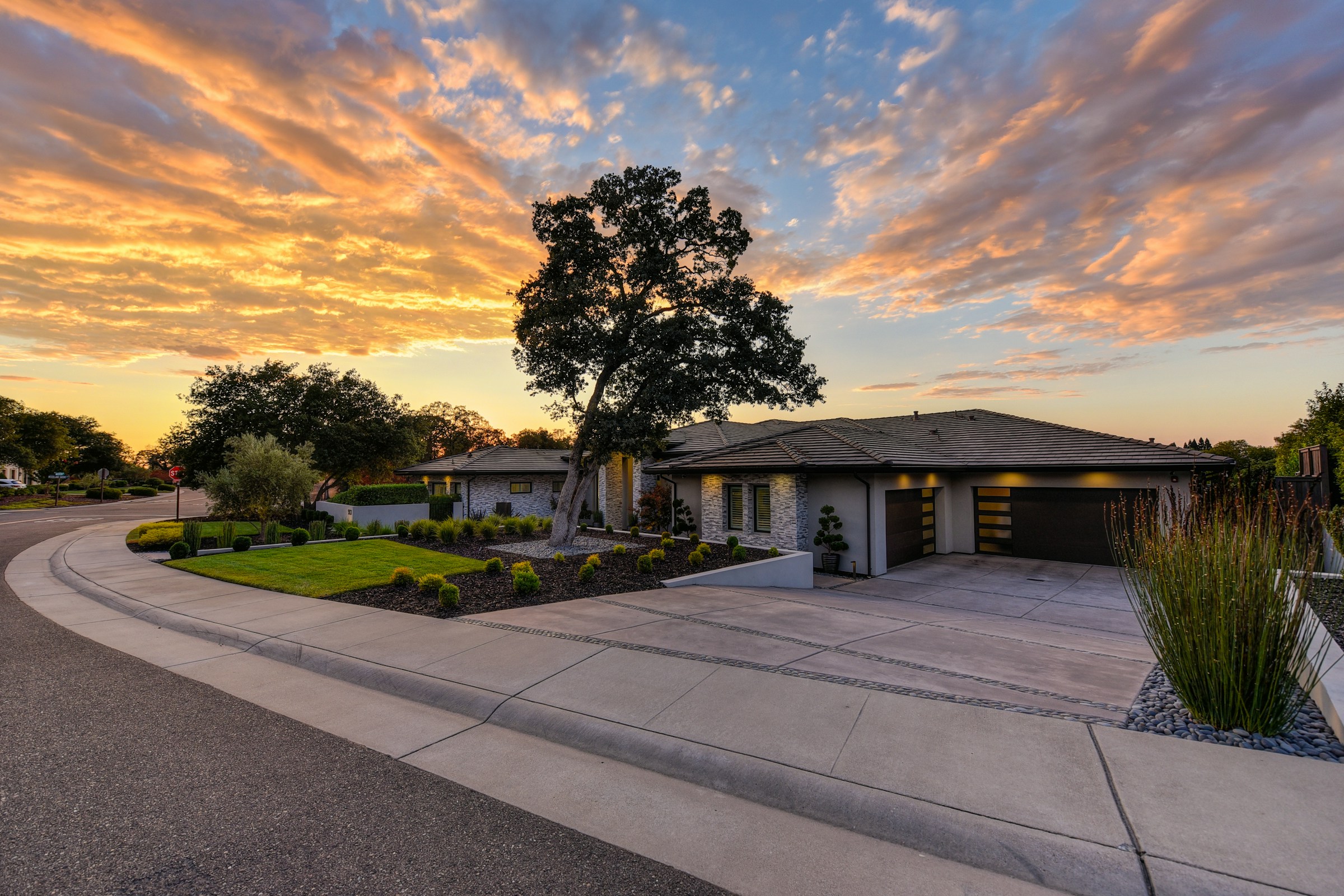 Southwest Florida home at golden-hour sunset